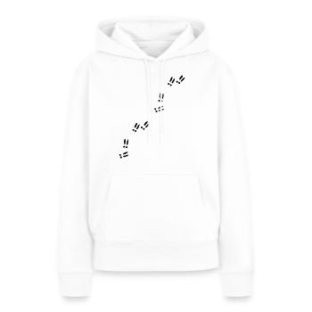 Pfoten - Spuren - Frauen Premium Bio Hoodie - Weiß - Vorne - Julia (174cm)