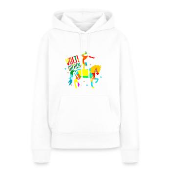 Voltigieren Pferdesport - Frauen Premium Bio Hoodie - Weiß - Vorne - Julia (174cm)