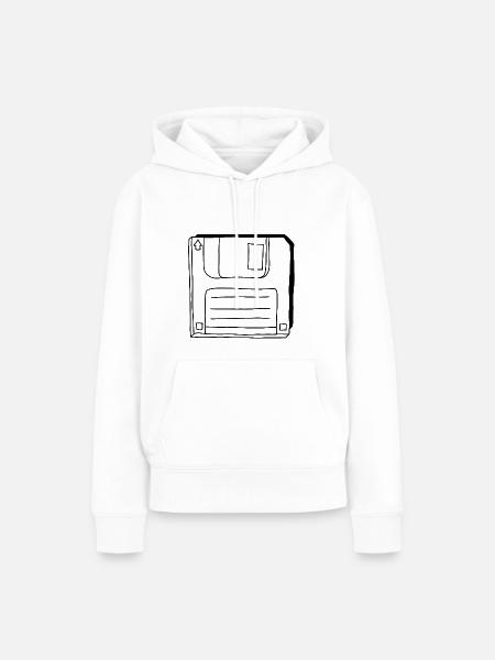 Diskette - Frauen Premium Bio Hoodie - Weiß