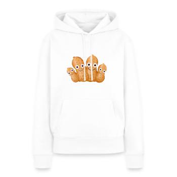 nüsse,nuss,familie,familie,erdnüsse,erdnuss - Frauen Premium Bio Hoodie - Weiß - Vorne - Julia (174cm)