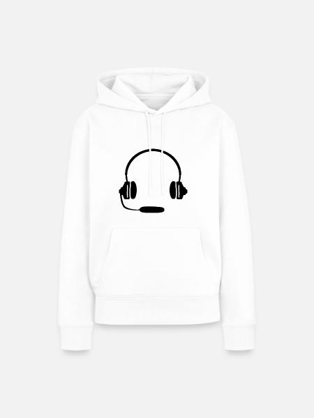 Headset - Frauen Premium Bio Hoodie - Weiß