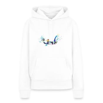 volley-ball, volley-ball, beachball,graffiti - Sweat à capuche Premium bio Femme - blanc - Devant - Julia (174cm)