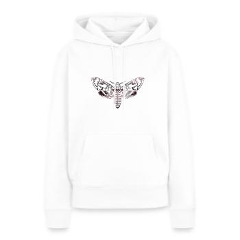 Moth,contour,gris,beige,mite - Sweat à capuche Premium bio Femme - blanc - Devant - Julia (174cm)