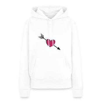 coeur violet coeurs violet rouge saint valentin - Sweat à capuche Premium bio Femme - blanc - Devant - Julia (174cm)