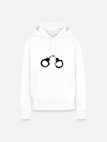 Handschellen - Frauen Premium Bio Hoodie - Weiß