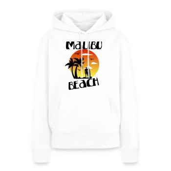 Malibu Beach été cadeau - Sweat à capuche Premium bio Femme - blanc - Devant - Julia (174cm)
