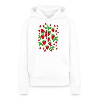 Fraises Fraises - Sweat à capuche Premium bio Femme - blanc - Devant - Julia (174cm)