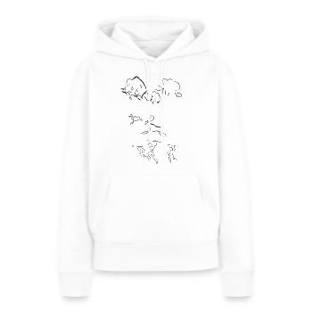 Steinzeit - Frauen Premium Bio Hoodie - Weiß - Vorne - Julia (174cm)