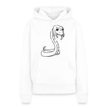 blindschleiche schlange weiblich frau huebsch girl - Frauen Premium Bio Hoodie - Weiß - Vorne - Julia (174cm)
