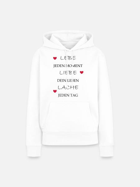 lebe liebe lache - Frauen Premium Bio Hoodie - Weiß