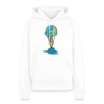 Klimawandel - Frauen Premium Bio Hoodie - Weiß - Vorne - Julia (174cm)