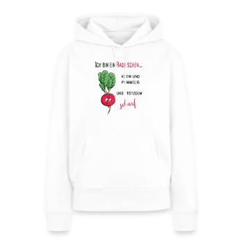 scharfes Radieschen - Frauen Premium Bio Hoodie - Weiß - Vorne - Julia (174cm)
