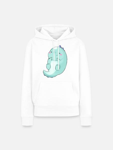 Dino - Frauen Premium Bio Hoodie - Weiß