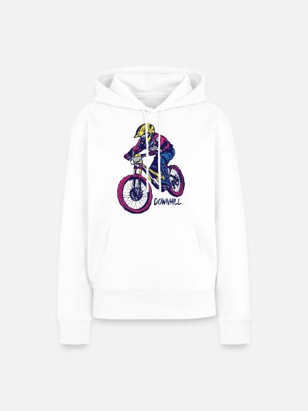 Downhill - Frauen Premium Bio Hoodie - Weiß