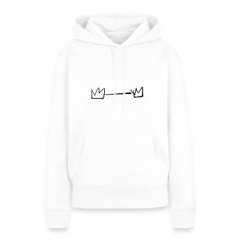couronnes couronne - Sweat à capuche Premium bio Femme - blanc - Devant - Julia (174cm)