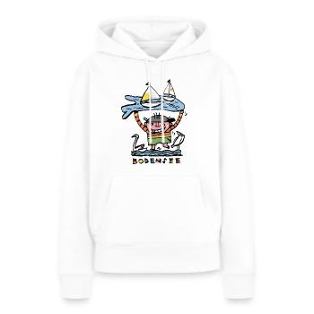 Bodensee - Frauen Premium Bio Hoodie - Weiß - Vorne - Julia (174cm)