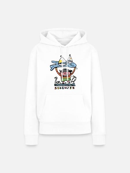 Bodensee - Frauen Premium Bio Hoodie - Weiß