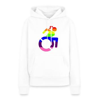 Rollstuhlmädchen LGBTQ-Symbol # - Frauen Premium Bio Hoodie - Weiß - Vorne - Julia (174cm)