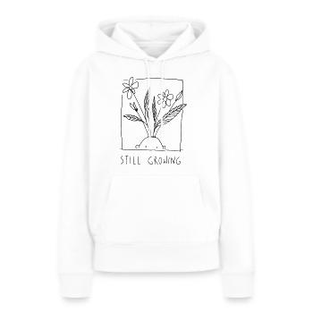 Toujours en croissance - Sweat à capuche Premium bio Femme - blanc - Devant - Julia (174cm)