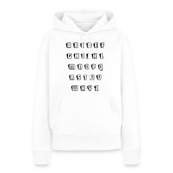 Alphabet - Frauen Premium Bio Hoodie - Weiß - Vorne - Julia (174cm)