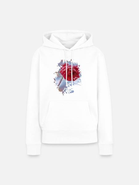 Rose - Frauen Premium Bio Hoodie - Weiß