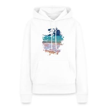 Strand - Frauen Premium Bio Hoodie - Weiß - Vorne - Julia (174cm)