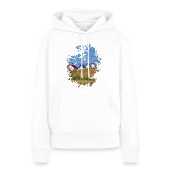 Strand - Frauen Premium Bio Hoodie - Weiß - Vorne - Julia (174cm)