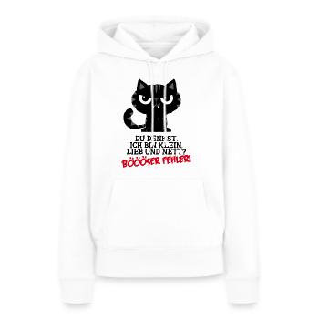 Klein Lieb Nett - Böser Fehler Spruch Katze - Frauen Premium Bio Hoodie - Weiß - Vorne - Julia (174cm)