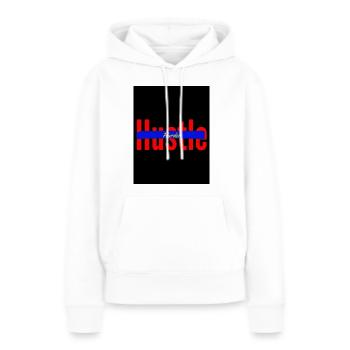 Hustle harder - Frauen Premium Bio Hoodie - Weiß - Vorne - Julia (174cm)