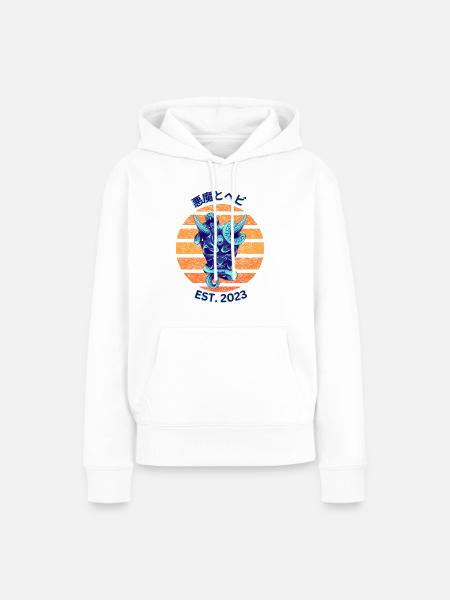 Snake with The Devil - Frauen Premium Bio Hoodie - Weiß