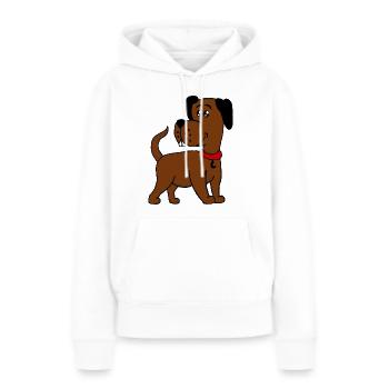 Hund mit Hasenzähmen - Frauen Premium Bio Hoodie - Weiß - Vorne - Julia (174cm)