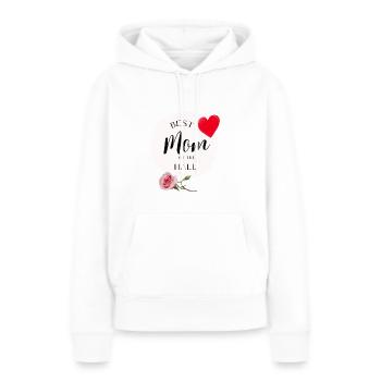 Meilleure maman au Hall - Sweat à capuche Premium bio Femme - blanc - Devant - Julia (174cm)