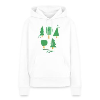 Forêt - Sweat à capuche Premium bio Femme - blanc - Devant - Julia (174cm)