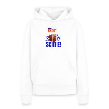 Dribble Shoot Score basketball - Sweat à capuche Premium bio Femme - blanc - Devant - Julia (174cm)