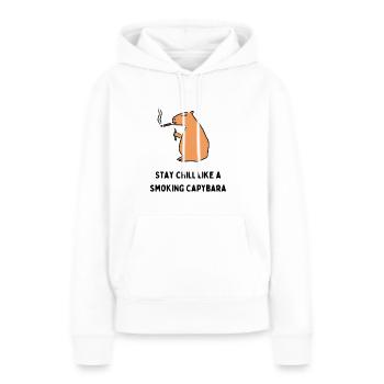 Smoking capybara - Frauen Premium Bio Hoodie - Weiß - Vorne - Julia (174cm)