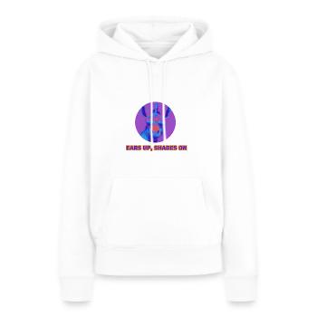 Les oreilles en l’air, les ombres ! - Sweat à capuche Premium bio Femme - blanc - Devant - Julia (174cm)