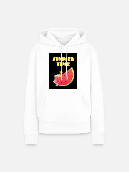 Summertime - Frauen Premium Bio Hoodie - Weiß