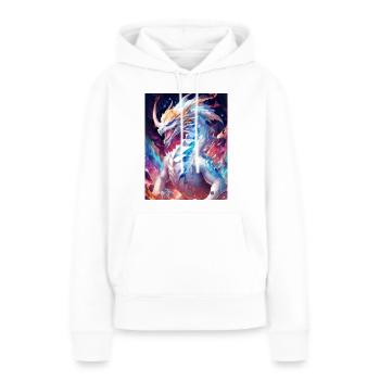 Umbra le Dragon Céleste des Ténèbres - Sweat à capuche Premium bio Femme - blanc - Devant - Julia (174cm)