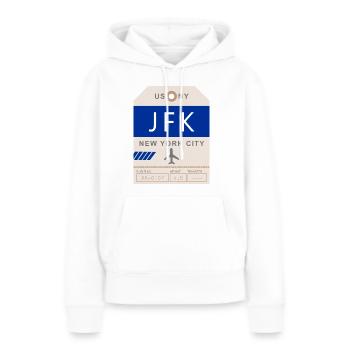Aéroport de New York 1950 - Sweat à capuche Premium bio Femme - blanc - Devant - Julia (174cm)