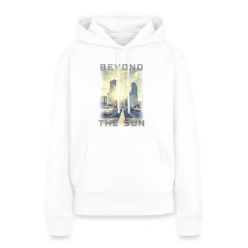 Jenseits der Sonne - Miami - Frauen Premium Bio Hoodie - Weiß - Vorne - Julia (174cm)