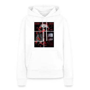 Bereit, sich gegen "Prêt à Riposter" zu wehren - Frauen Premium Bio Hoodie - Weiß - Vorne - Julia (174cm)