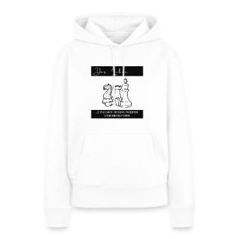 Schachbrett Leben - Frauen Premium Bio Hoodie - Weiß - Vorne - Julia (174cm)