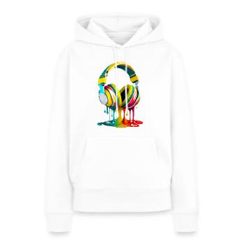 Casque audio - Sweat à capuche Premium bio Femme - blanc - Devant - Julia (174cm)