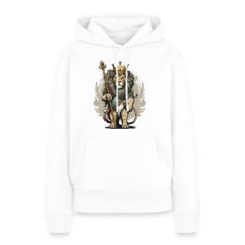 Royaume rugissant - Sweat à capuche Premium bio Femme - blanc - Devant - Julia (174cm)