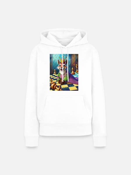 Fuchs Schach - Frauen Premium Bio Hoodie - Weiß