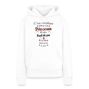 Prinzessin Radiologin - Frauen Premium Bio Hoodie - Weiß - Vorne - Julia (174cm)