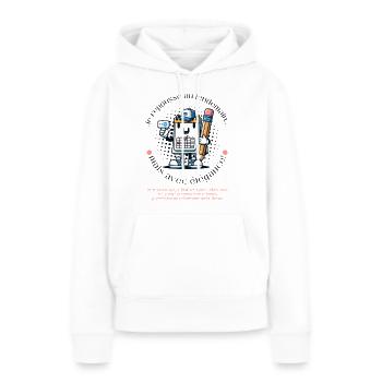 Sourire de Contrôle - Sweat à capuche Premium bio Femme - blanc - Devant - Julia (174cm)