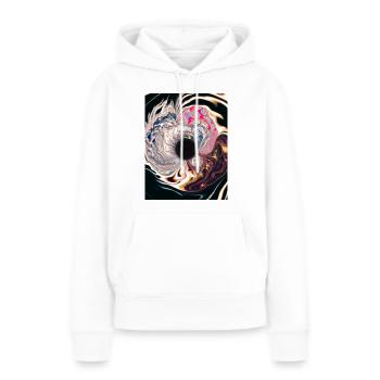 plonger au coeur du noir - Sweat à capuche Premium bio Femme - blanc - Devant - Julia (174cm)