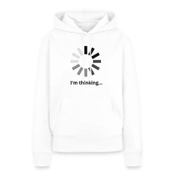 Graphic I'm thinking - Women’s Premium Organic Hoodie - white - Front - Julia (174cm)