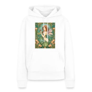 Jugendstil-Fee in magischer Natur - Frauen Premium Bio Hoodie - Weiß - Vorne - Julia (174cm)